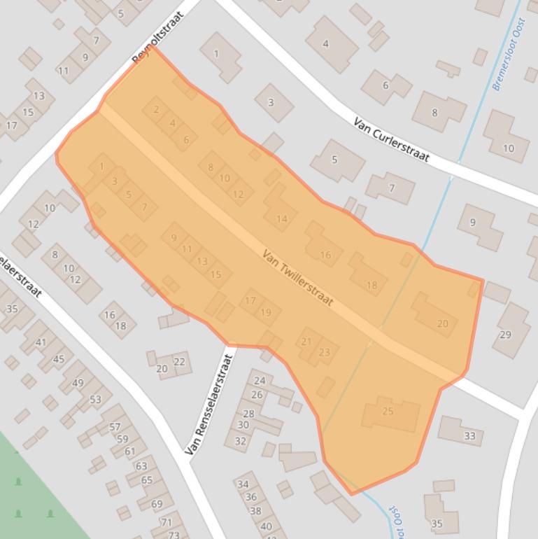 Kaart van postcodegebied 3862AT.