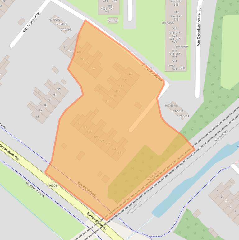 Kaart van postcodegebied 3862BD.