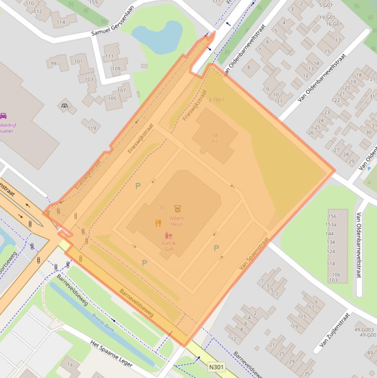 Kaart van postcodegebied 3862BM.