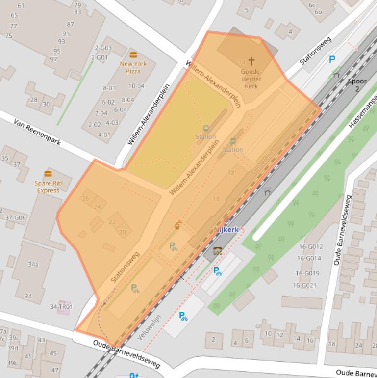 Kaart van postcodegebied 3862CE.