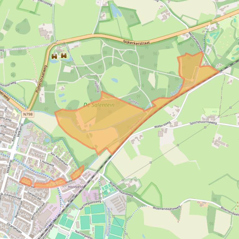 Kaart van postcodegebied 3862CP.