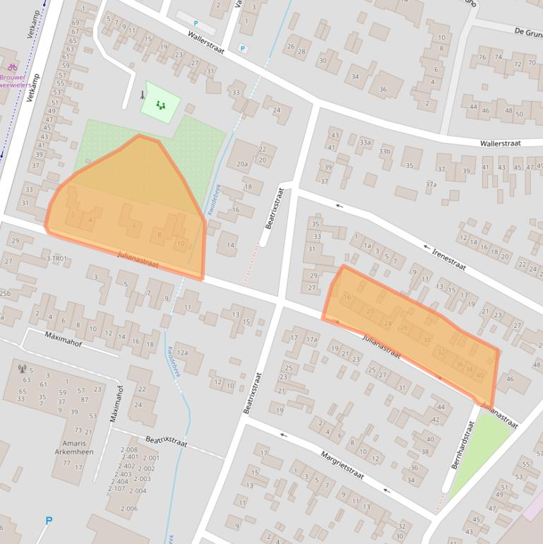 Kaart van postcodegebied 3862CT.