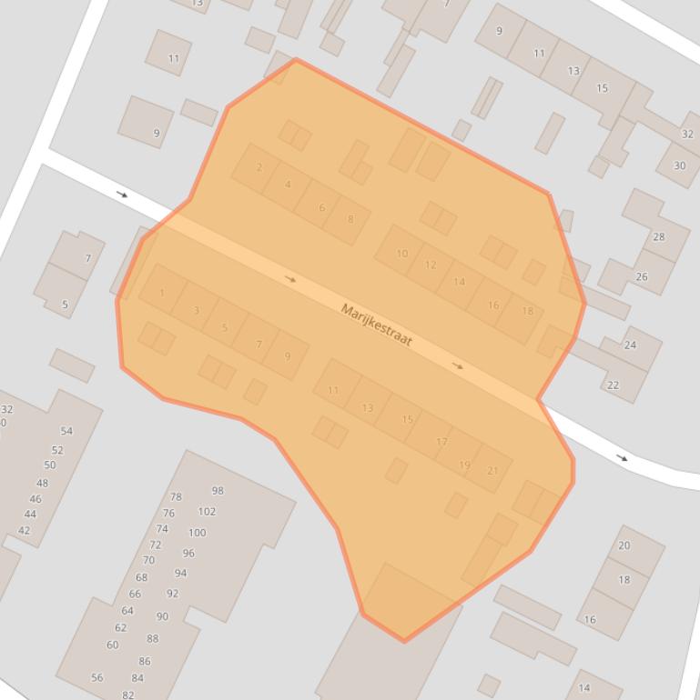 Kaart van postcodegebied 3862CW.