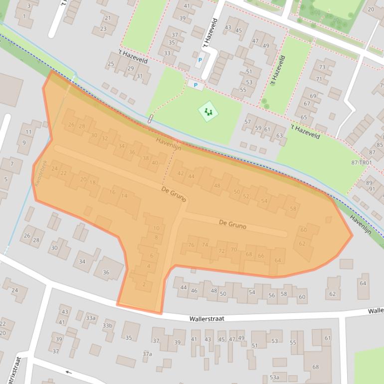 Kaart van postcodegebied 3862DD.