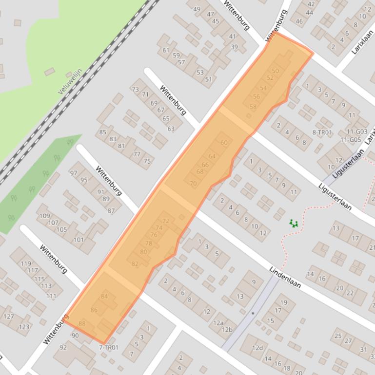 Kaart van postcodegebied 3862EJ.