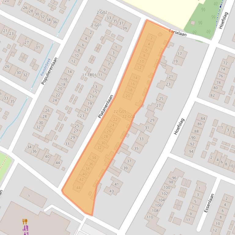 Kaart van postcodegebied 3862GB.