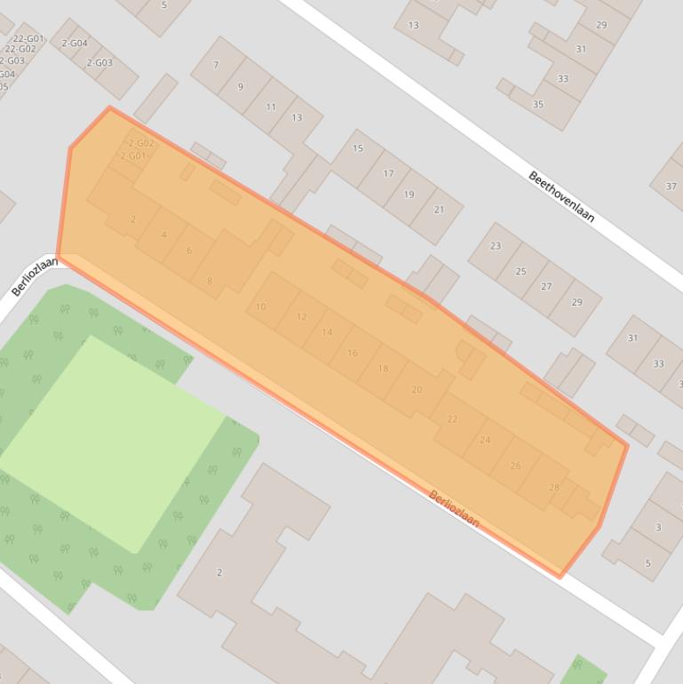 Kaart van postcodegebied 3862GT.