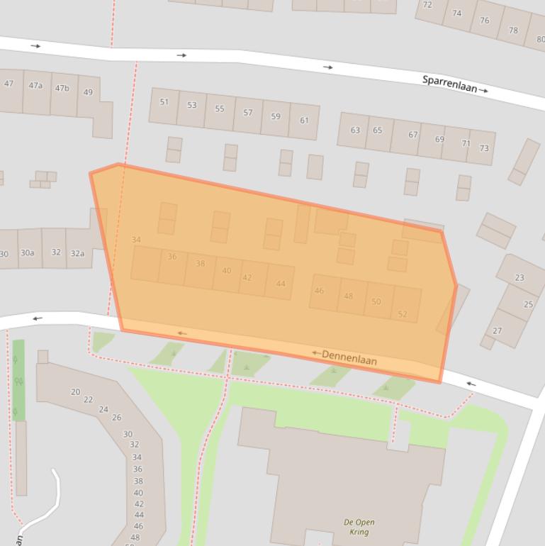 Kaart van postcodegebied 3862HR.