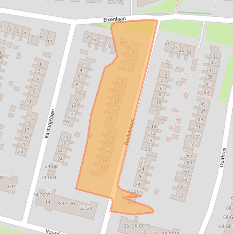 Kaart van postcodegebied 3862HT.