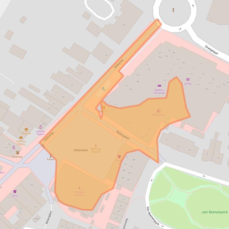 Kaart van postcodegebied 3862JL.
