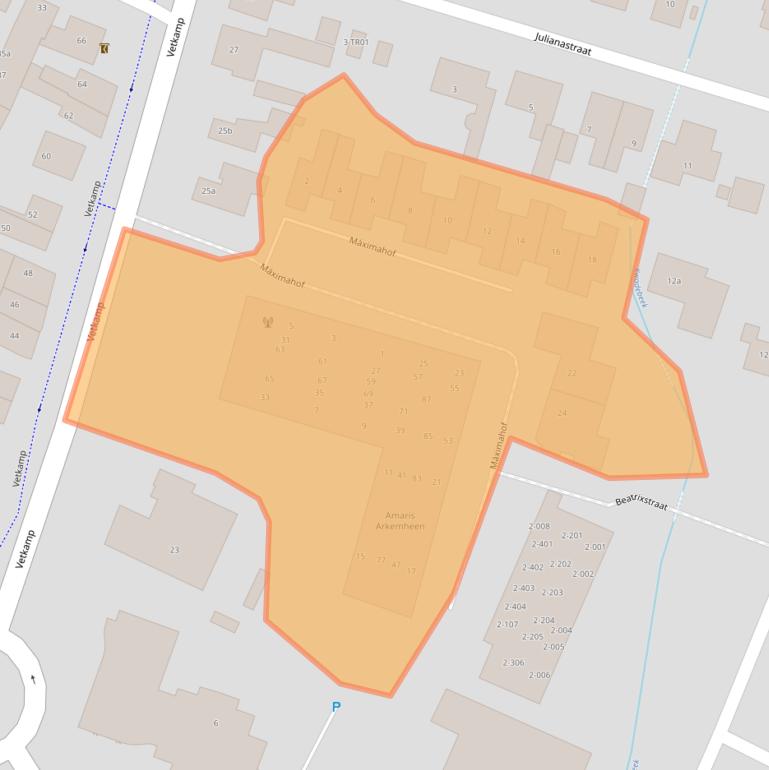 Kaart van postcodegebied 3862JP.