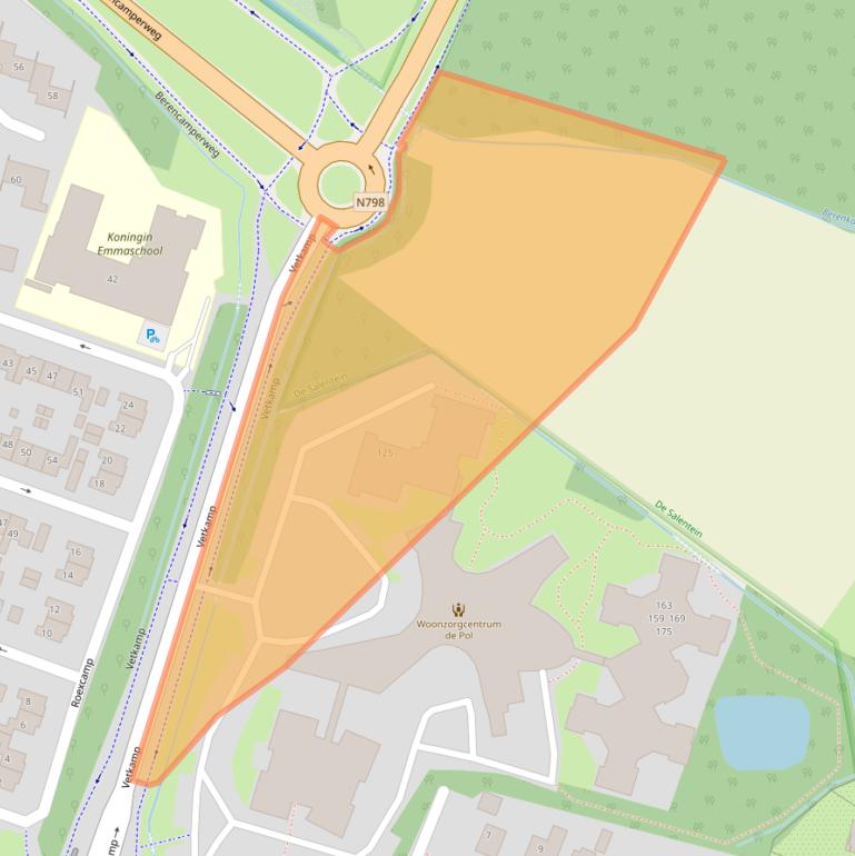 Kaart van postcodegebied 3862JT.