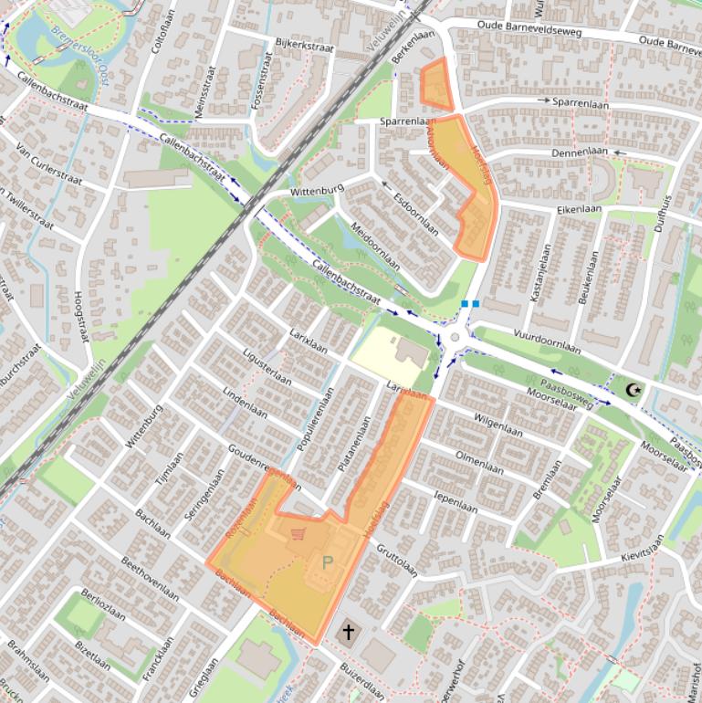 Kaart van postcodegebied 3862KA.