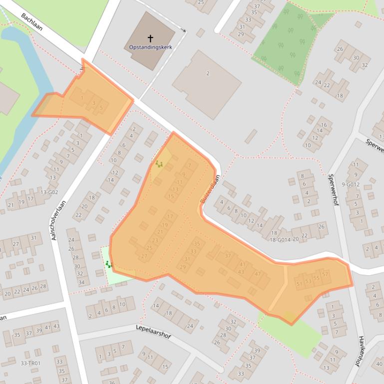 Kaart van postcodegebied 3862KE.