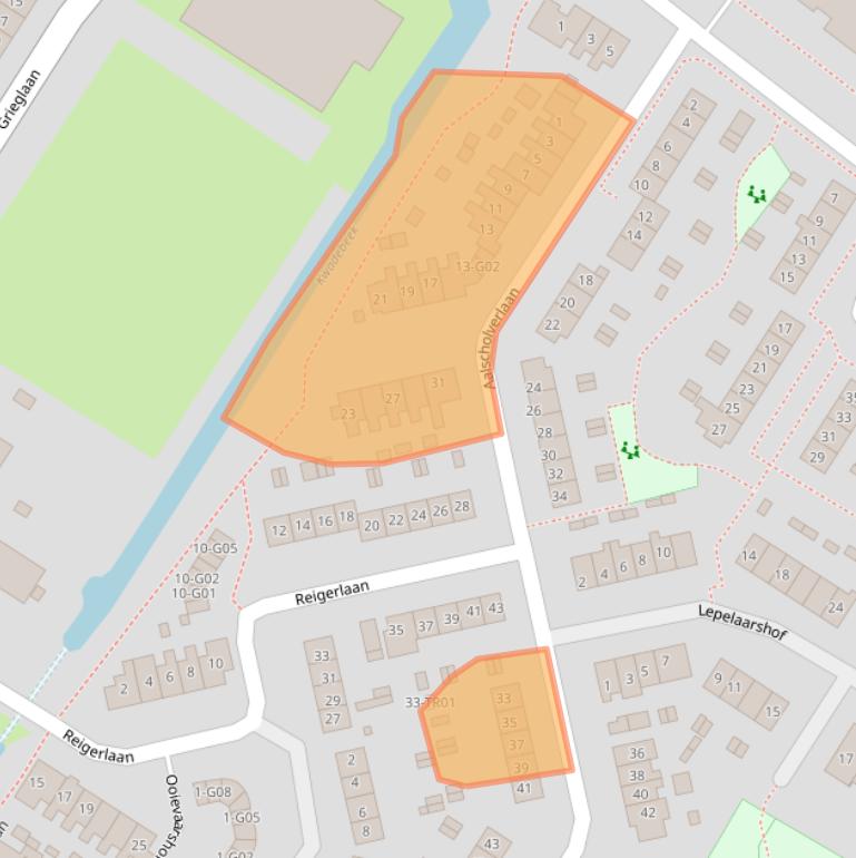 Kaart van postcodegebied 3862KH.