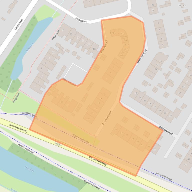 Kaart van postcodegebied 3862KP.