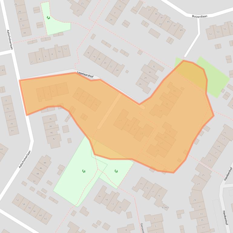Kaart van postcodegebied 3862KT.
