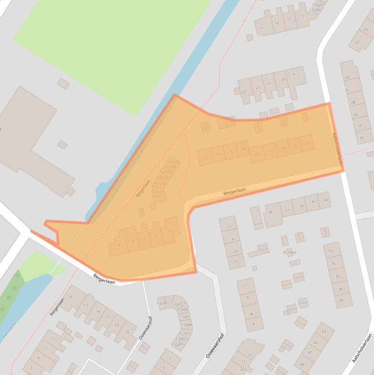 Kaart van postcodegebied 3862KZ.