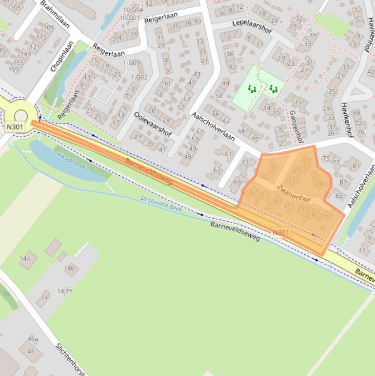 Kaart van postcodegebied 3862LW.