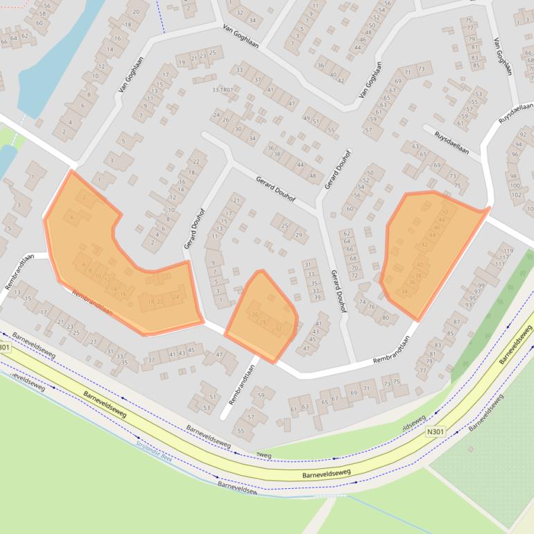 Kaart van postcodegebied 3862MG.