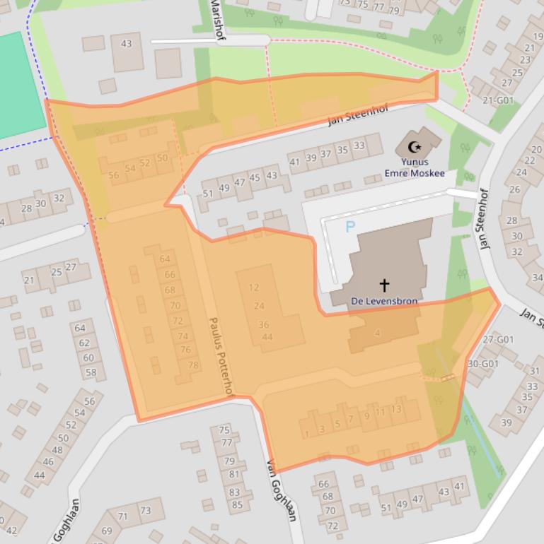 Kaart van postcodegebied 3862MK.