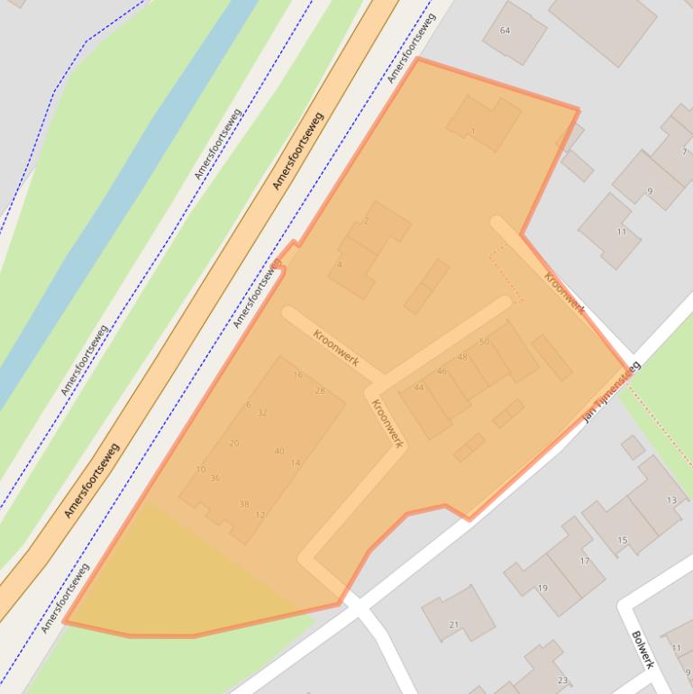 Kaart van postcodegebied 3862NB.