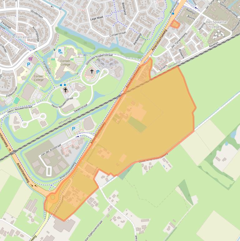 Kaart van postcodegebied 3862NE.