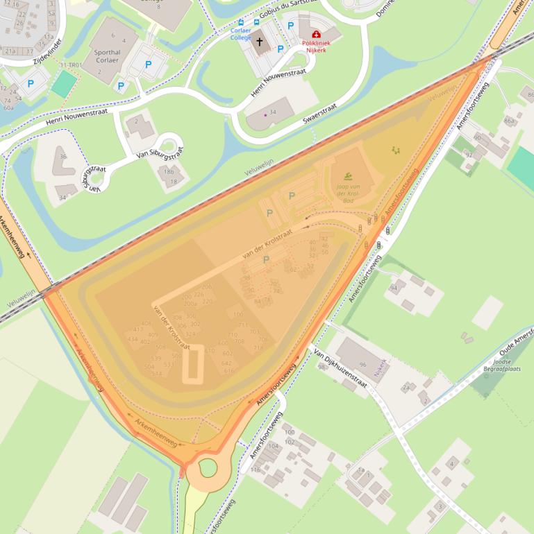 Kaart van postcodegebied 3862NG.