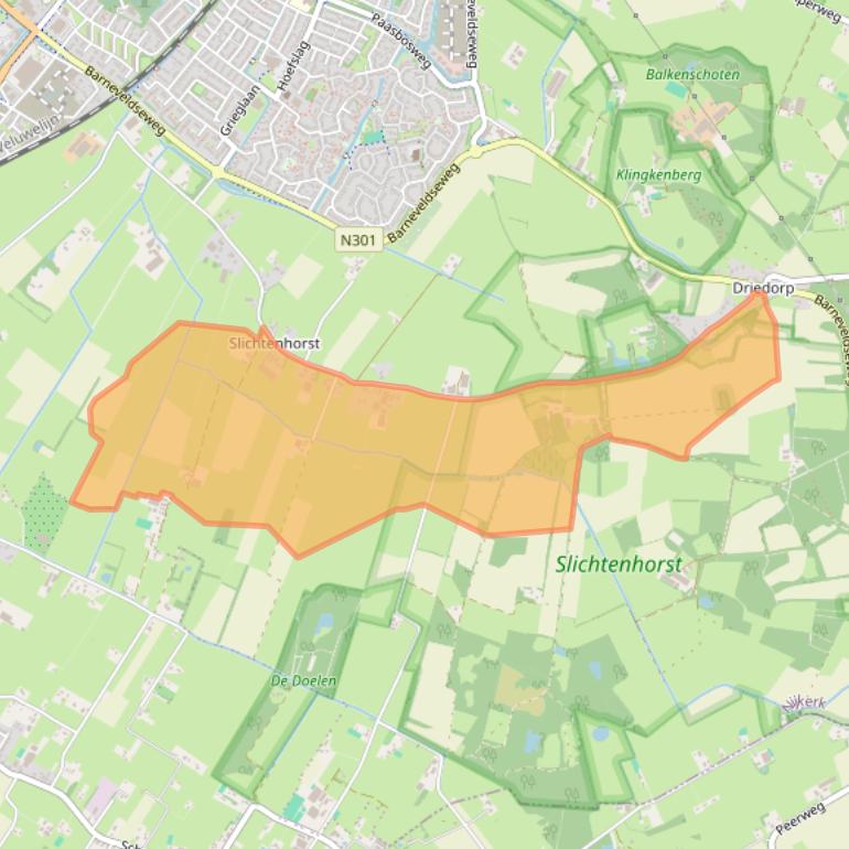 Kaart van postcodegebied 3862NP.