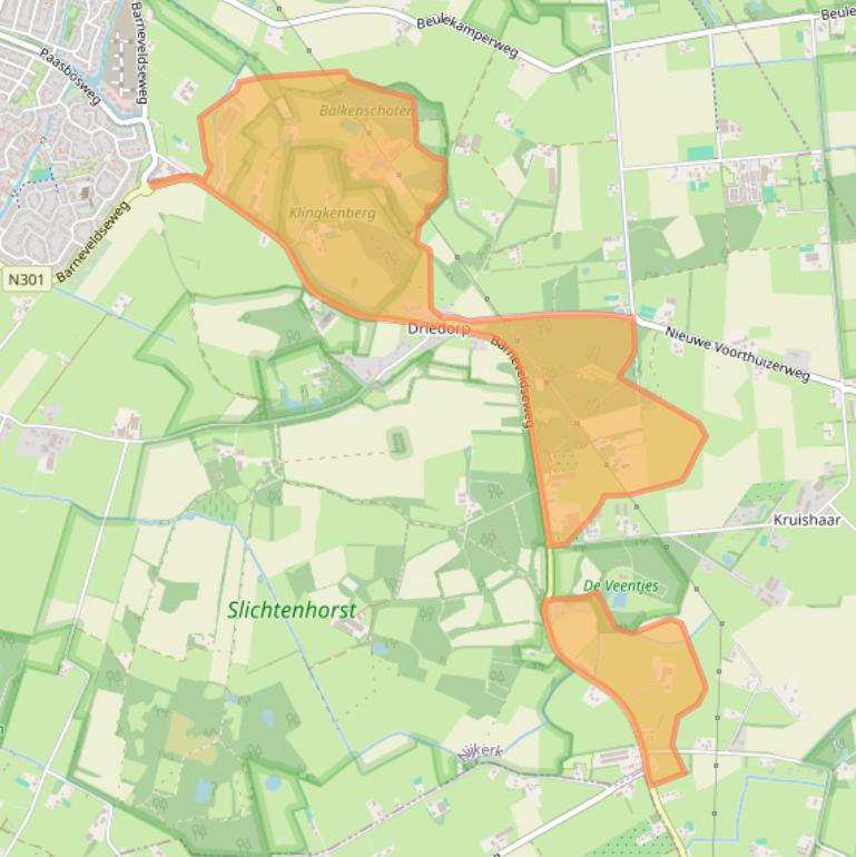 Kaart van postcodegebied 3862PD.