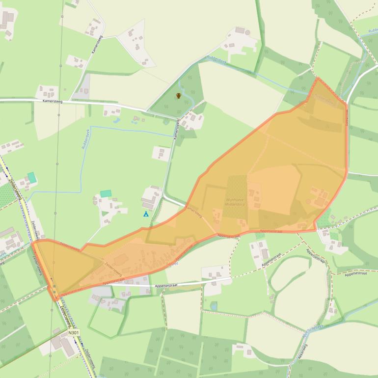 Kaart van postcodegebied 3862PH.