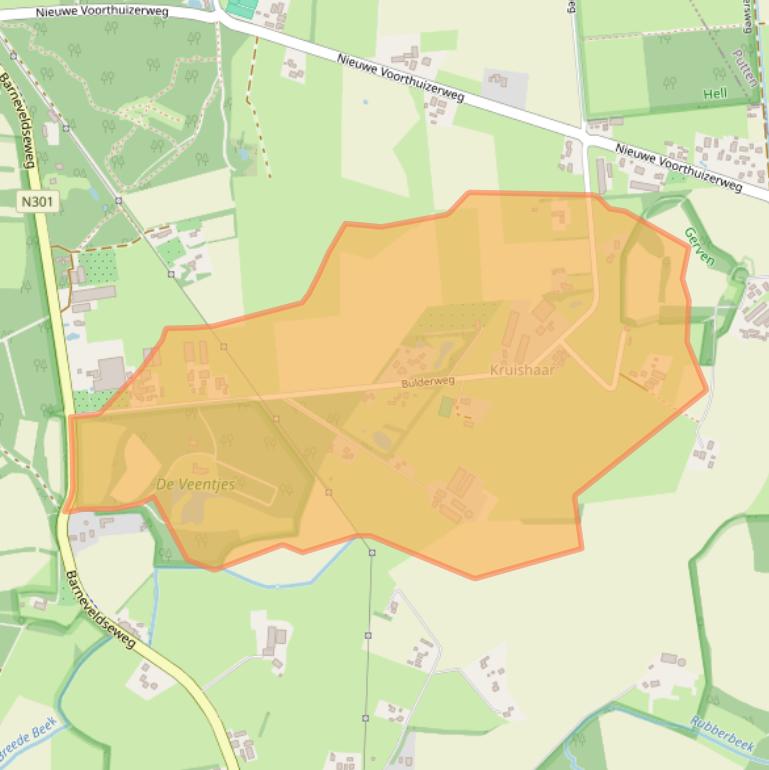 Kaart van postcodegebied 3862PK.