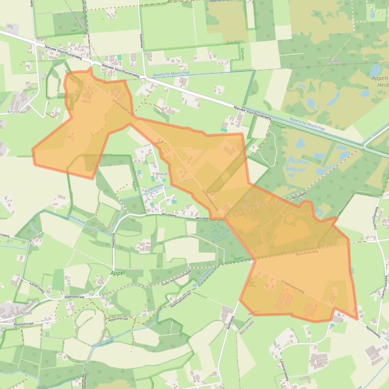 Kaart van postcodegebied 3862PL.