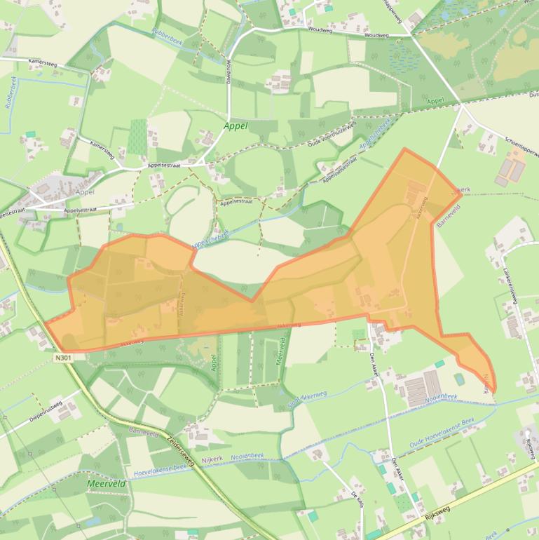 Kaart van postcodegebied 3862PP.