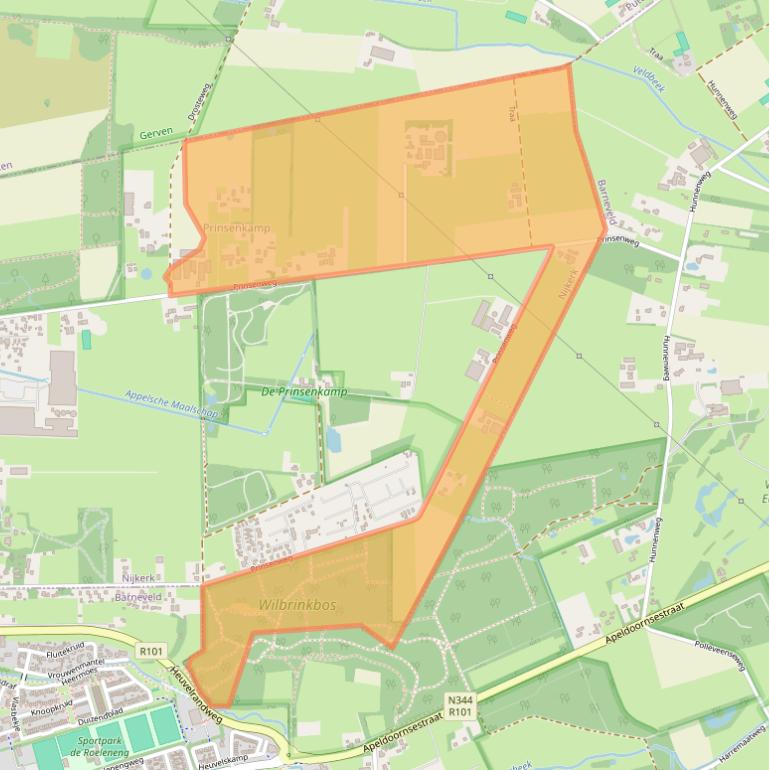 Kaart van postcodegebied 3862PV.