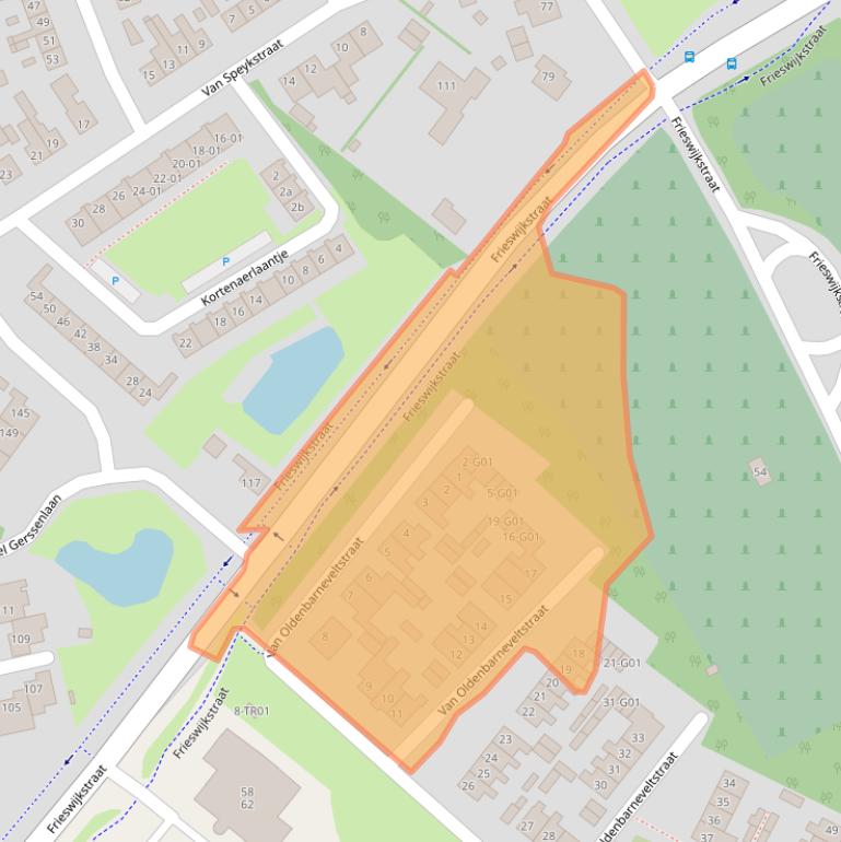 Kaart van postcodegebied 3862SB.