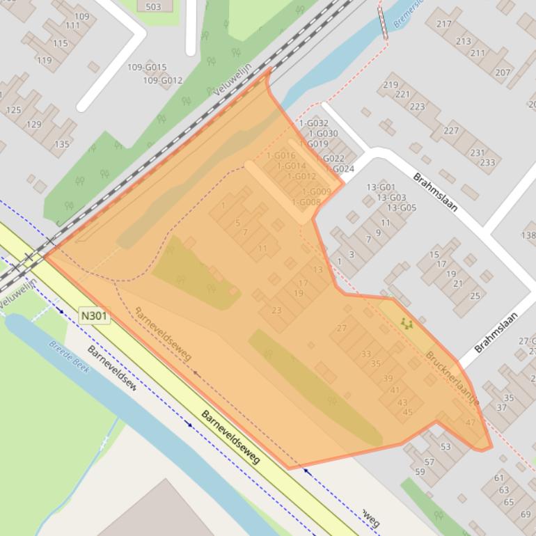 Kaart van postcodegebied 3862TG.