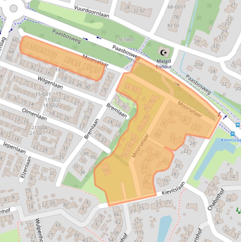Kaart van postcodegebied 3862VA.