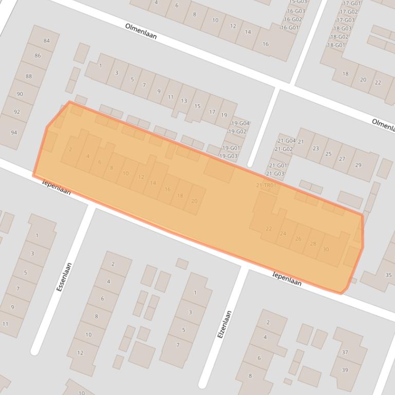 Kaart van postcodegebied 3862VJ.