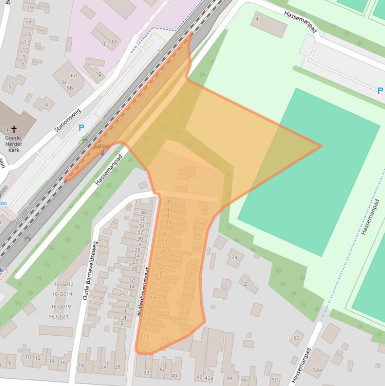 Kaart van postcodegebied 3862WE.