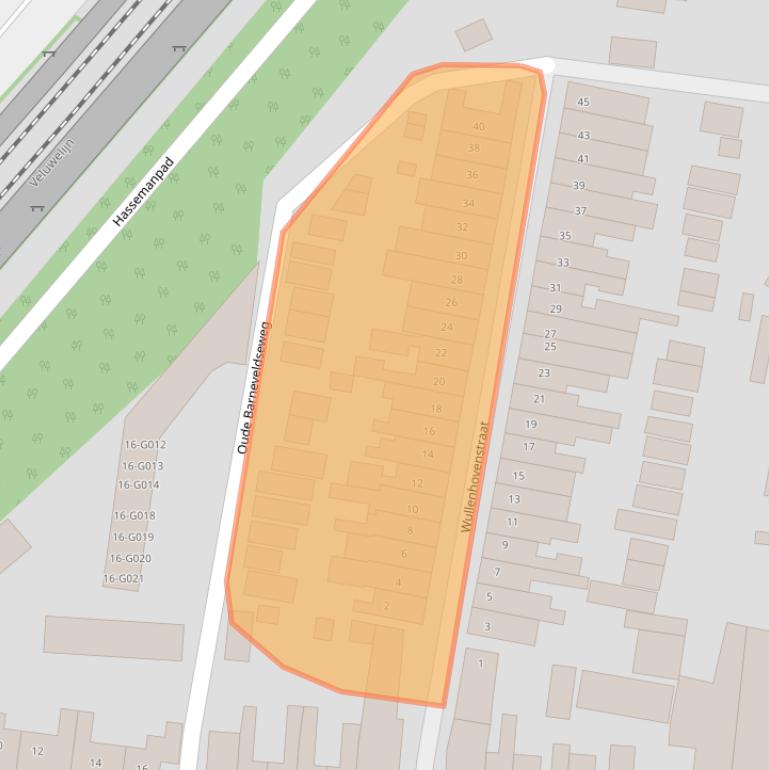 Kaart van postcodegebied 3862WG.