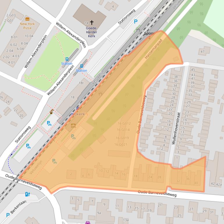 Kaart van postcodegebied 3862WX.