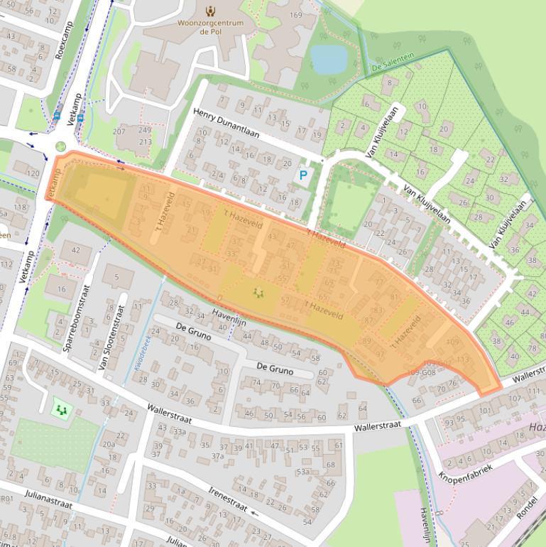 Kaart van postcodegebied 3862XA.