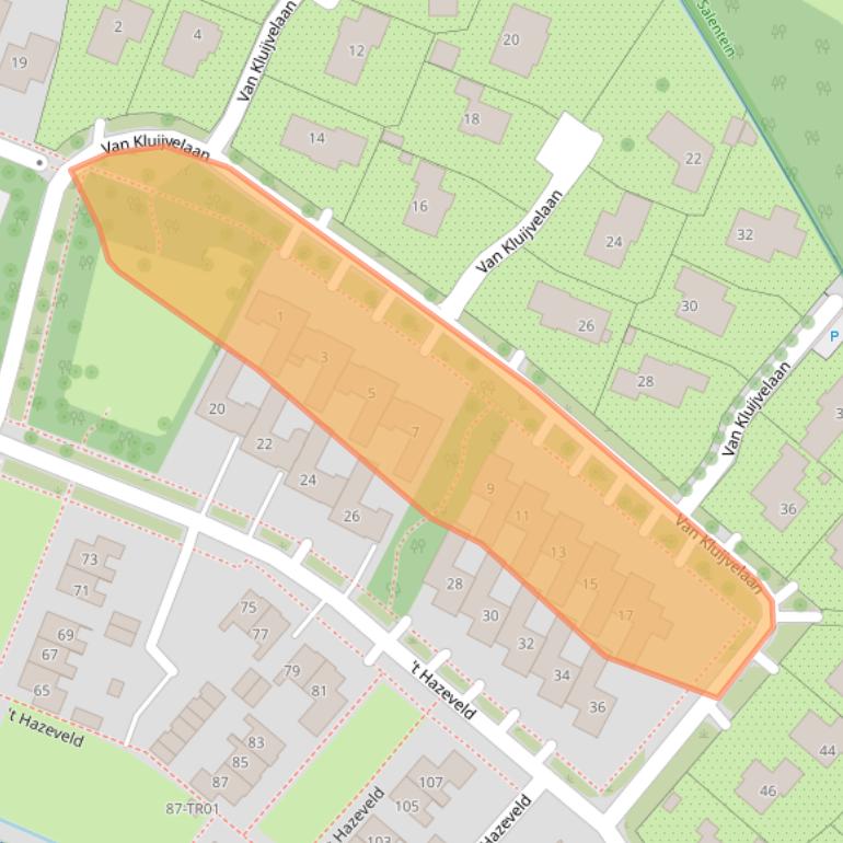 Kaart van postcodegebied 3862XE.