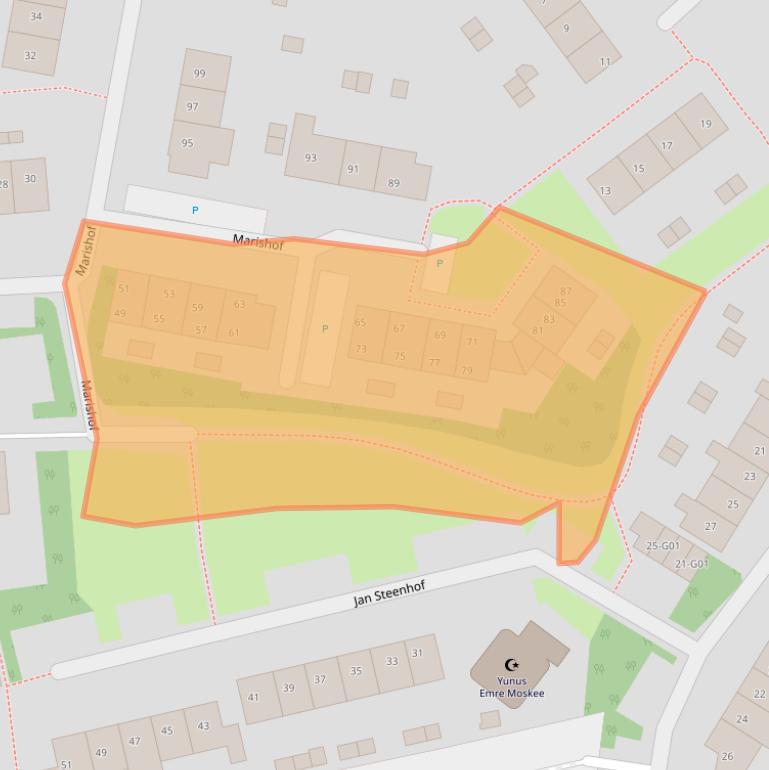 Kaart van postcodegebied 3862ZC.