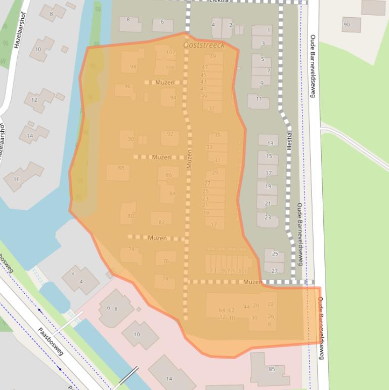 Kaart van postcodegebied 3862ZT.