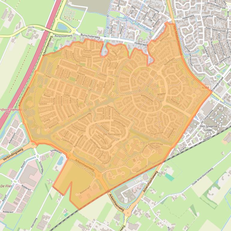 Kaart van postcodegebied 3863.