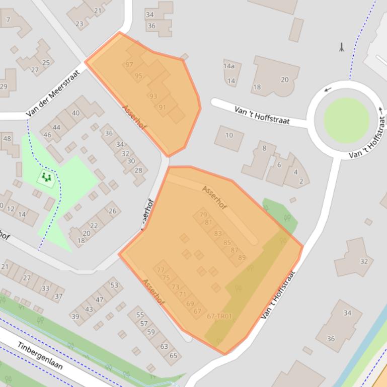 Kaart van postcodegebied 3863AC.