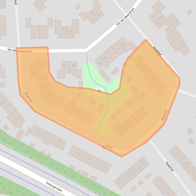 Kaart van postcodegebied 3863AD.