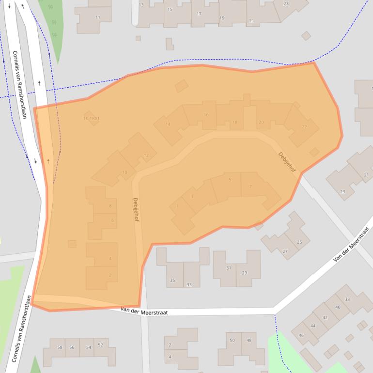 Kaart van postcodegebied 3863AJ.